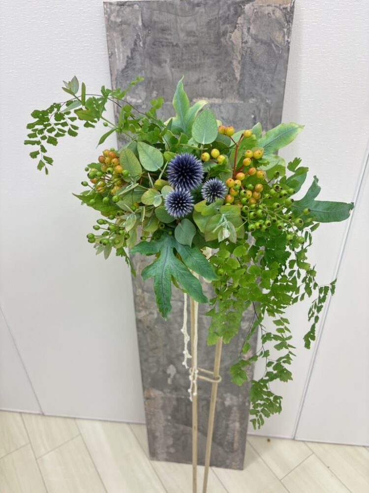 ７月のブーケクラス＜サマーグリーンのボケーホルダーボケー＞